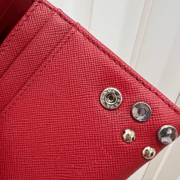 Authentic Prada Crystal Studded Saffiano Leather Continental Wallet - Picture 7 of 7